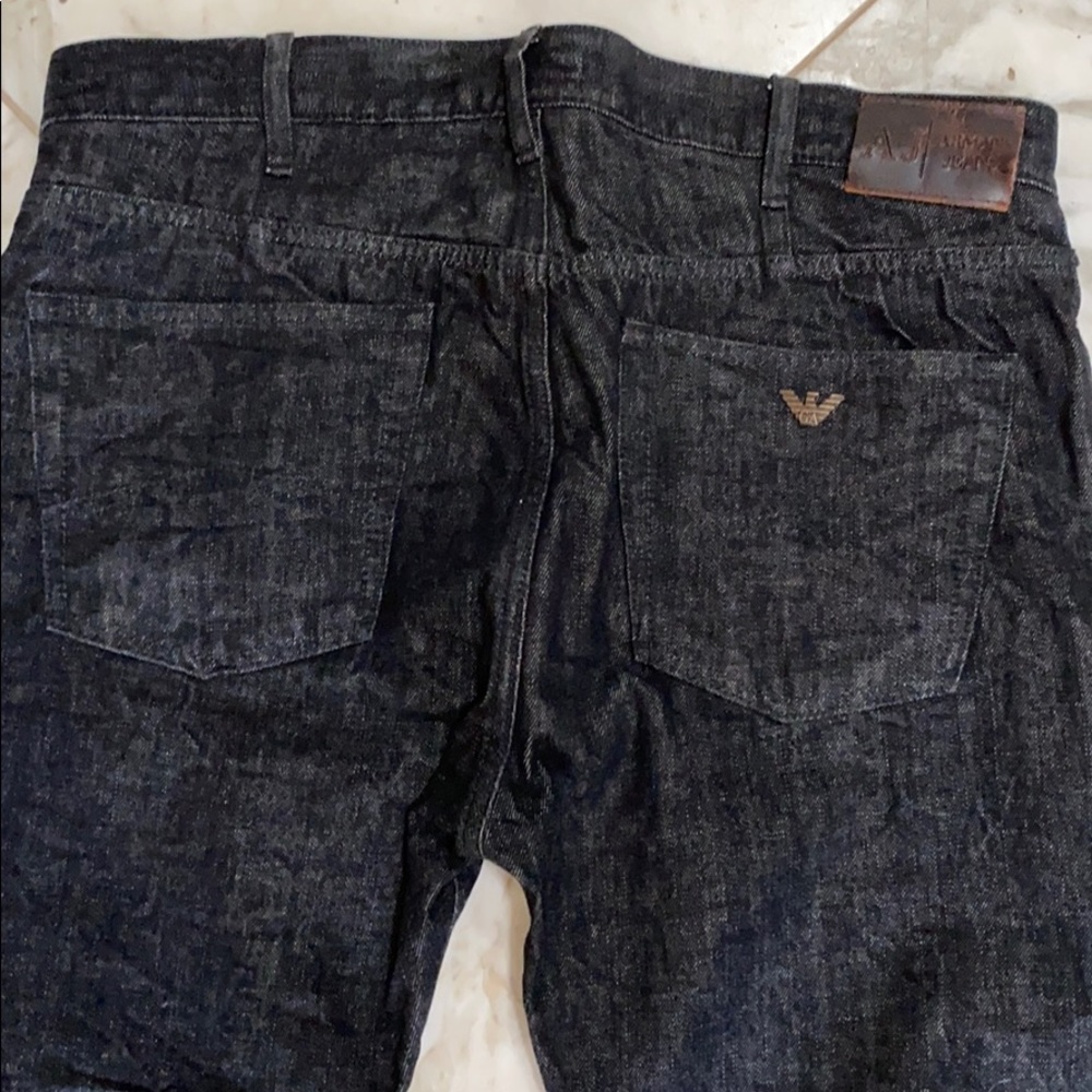 Armani Jeans classic wash men charcoal black jeans
